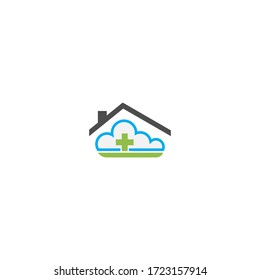 Cloud home care concept logo icon illustration