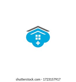 Ilustración del logotipo del concepto de cuidado en el hogar en la nube