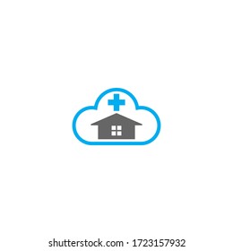 Cloud home care concept logo icon illustration