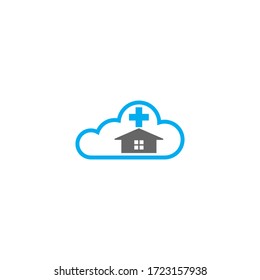 Cloud home care concept logo icon illustration