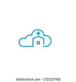 Cloud home care concept logo icon illustration