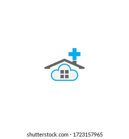 Cloud home care concept logo icon illustration