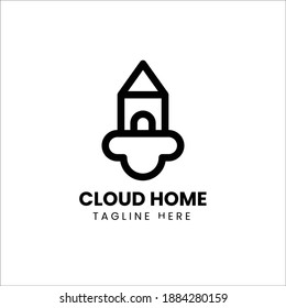 Inspiración en el diseño del logotipo del castillo de la casa en la nube