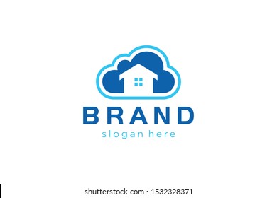 cloud and home concepts, home cloud logo template, cloud icon, house icon