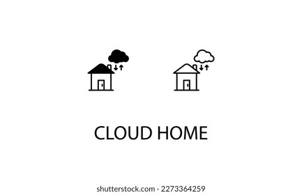 Cloud home double icon design stock illustration