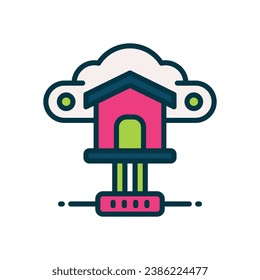 icono de color relleno en la nube. icono vector para tu sitio web, móvil, presentación y diseño de logotipo.