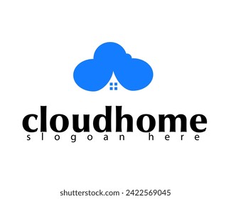 plantilla de diseño de logotipo de icono en el hogar en la nube