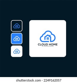 cloud home logo design template