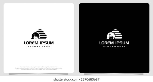 Cloud Home Logo Design Template.