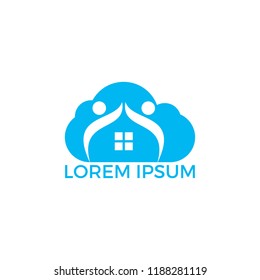 Cloud home and people logo design.