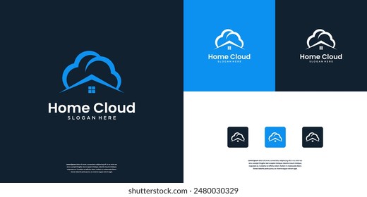 Cloud and home real estate logo design inspiration.