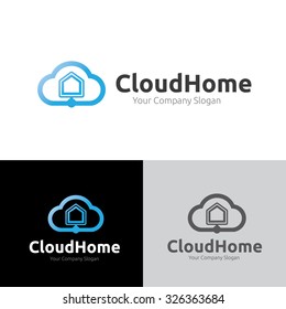 Cloud Home,Cloud Logo,Vector Logo Template