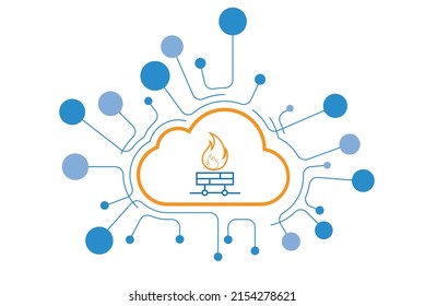Cloud Host firewall icon vector design