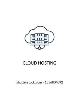 cloud hosting concept line icon. Simple element illustration. cloud hosting concept outline symbol design. Can be used for web and mobile UI/UX