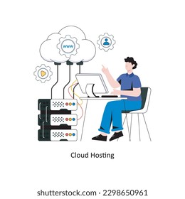 Cloud hosting Flat Style Design Vector illustration. Stock illustration