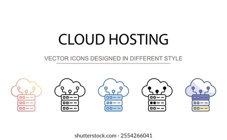 cloud hosting icon design with white background stock illustration