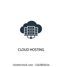 cloud hosting icon. Simple element illustration. cloud hosting concept symbol design. Can be used for web and mobile.