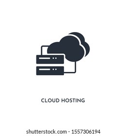 cloud hosting icon. simple element illustration. isolated trendy filled cloud hosting icon on white background. can be used for web, mobile, ui.
