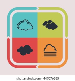Cloud hosting icons. Weather pictogram.