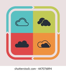 Cloud hosting icons. Weather pictogram.