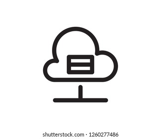 cloud hosting line icon illustration vector,cloud hosting icon illustration