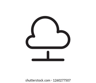 cloud hosting line icon illustration vector,cloud hosting icon illustration