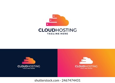 Cloud hosting logo design innovation