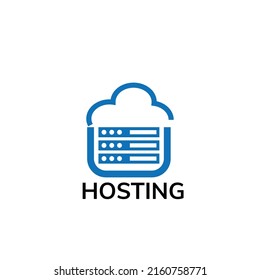 Cloud hosting logo and hosting illustration and icon
