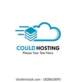Ilustración del logotipo de alojamiento en nube