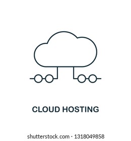 Cloud Hosting outline icon. Thin line style from big data icons collection. Pixel perfect simple element cloud hosting icon for web design, apps, software, print usage