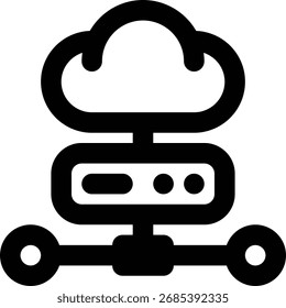 Hospedagem em Nuvem, Ícone de Estrutura de Tópicos de Servidor em Nuvem
