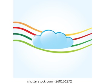 Cloud hosting server, vector illustration.