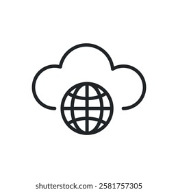 Cloud hosting thin line icons. Perfect pixel on transparent background