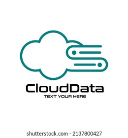 Cloud hosting vector logo company template. Suitable for save big data company.