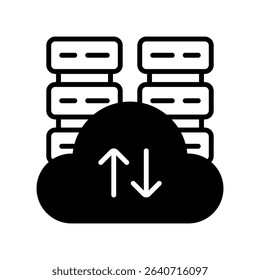 Cloud Hosting Vector for Modern Data Storage. Scalable server solution illustration, secure cloud environment