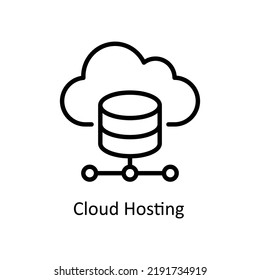 Cloud Hosting vector Outline Icon Design illustration on White background. EPS 10 File