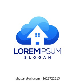 cloud House colorful gradient logo design