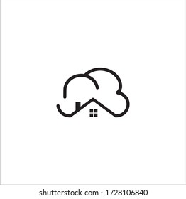 Diseño del logotipo de Cloud House. Logotipo comercial de la empresa de limpieza o entrega en el hogar