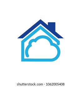 Cloud House Logo Icon Design