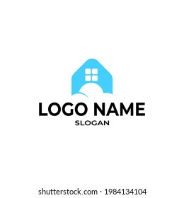 Cloud House and simple logo icon

