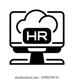Cloud HR System line icon. Universal creative premium symbol. Vector sign icon logo template. Vector illustration