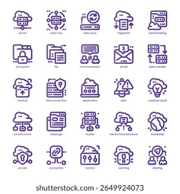 Cloud Hub Icon pack for your website, mobile, presentation, and logo design. Cloud Hub Icon line basic color design. Vector graphics illustration and editable stroke.