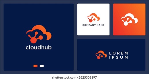 Plantilla de diseño de logotipo de centro de nube