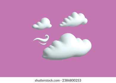 Cloud icon. 3d clouds concept. Realistic 3d object cartoon style. Vector colorful illustration.