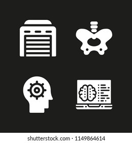 cloud icon. 4 cloud set with ai, skeleton, seo and web and architecture and city vector icons for web and mobile app