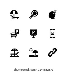 cloud icon. 9 cloud set with seo and web, link, park and data vector icons for web and mobile app