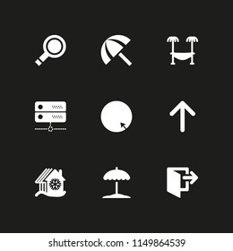 cloud icon. 9 cloud set with seo and web, logout, beach and mountain vector icons for web and mobile app