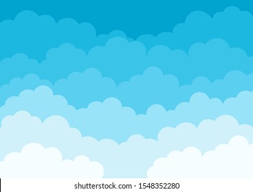 Cloud icon, abstract blue sky background. Vector illustration