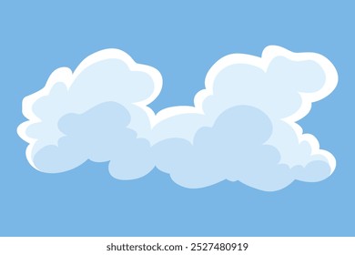 Cloud icon. Abstract white cloudscape icon symbol. Shapes in flat style. Vector cloudy design element