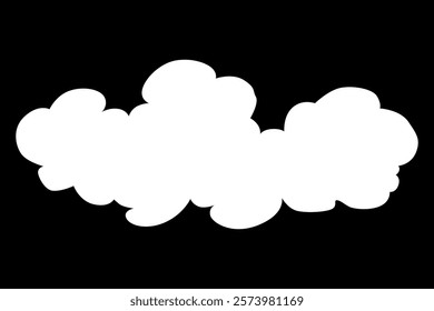 Cloud icon. Abstract white cloudscape icon symbol. Shapes in flat style. Vector cloudy design element